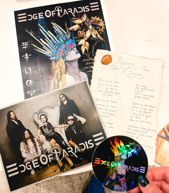 Signed REQUIEM package - Lyric sheet, poster, sticker, photo